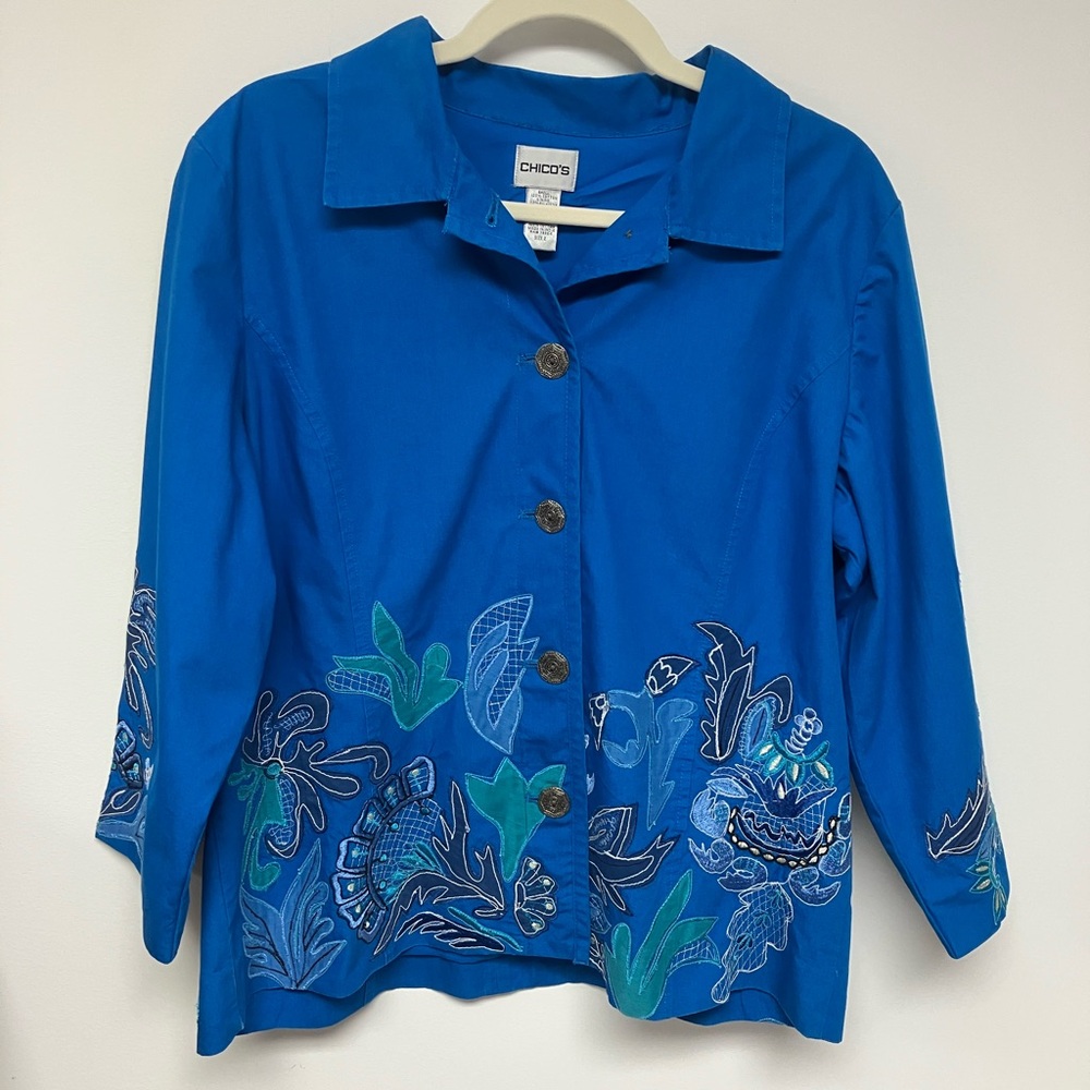 Chico’s vintage blouse with beautiful embroidery, 2 (12-14).